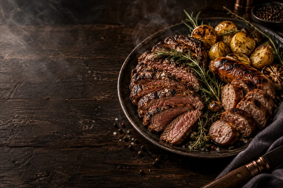 Steak mit Grillkartoffeln
